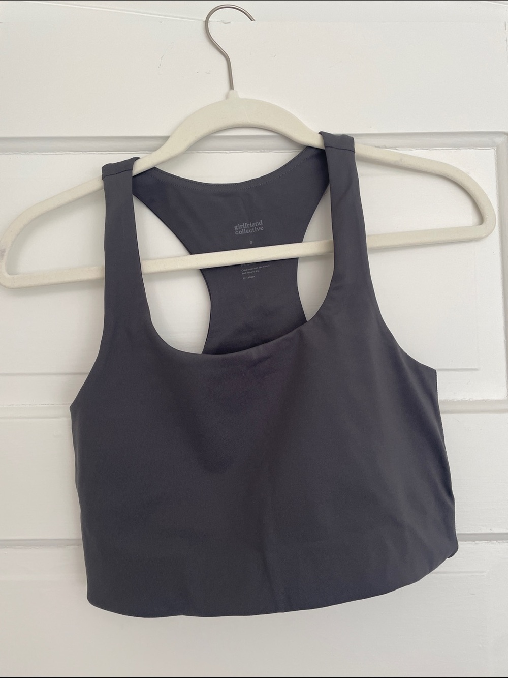 NWOT Girlfriend Collective Racerback Sports Bra - Charcoal Gray